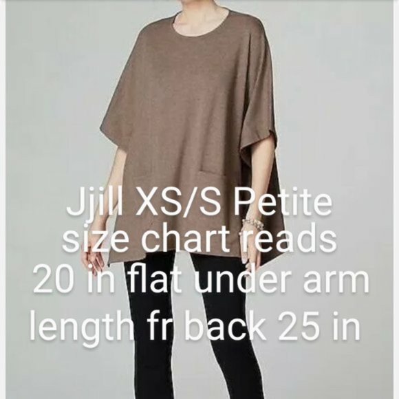 J.Jill Pure Jill Driftwood Heather Poncho pockets XSP NWT sealed fits S/M petite - Picture 8 of 9
